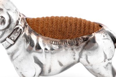 Lot 96 - An Edwardian sterling silver novelty pin cushion, Birmingham 1901 by Adie & Lovekin Ltd