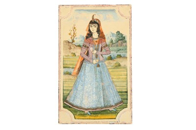 Lot 187 - A GROUP OF SIX FEMALE QAJAR PORTRAITS