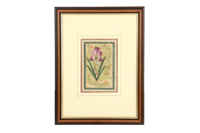 Lot 155 - A MURAQQA' ALBUM PAGE WITH FLORAL DÉCOUPAGE