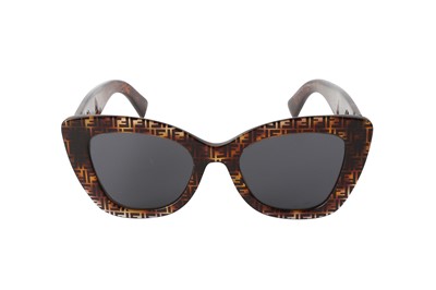 Lot 219 - Fendi Brown F Is Fendi Logo Sunglasses