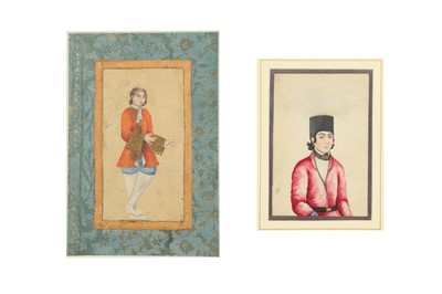 Lot 171 - TWO QAJAR PORTRAITS OF YOUTHS