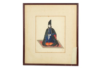 Lot 174 - A PORTRAIT OF A QAJAR NOBLEMAN