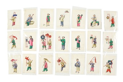 Lot 670 - A CHINESE ALBUM OF PITH PAINTINGS TOGETHER WITH FURTHER LOOSE-LEAF WORKS.