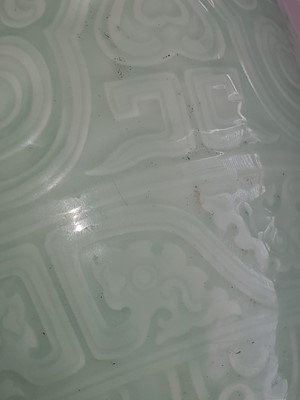 Lot 188 - A LARGE CHINESE CELADON-GLAZED 'KUI DRAGONS' VASE.