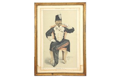 Lot 126 - A CHROMOLITHOGRAPH PRINT OF NASIR AL-DIN SHAH ('SOVEREIGNS, NO. 11')