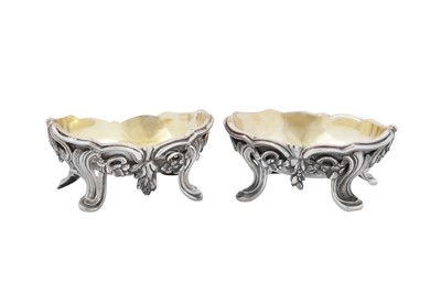 Lot 405 - A pair of mid-18th century Italian silver salts, Turin circa 1770 by Giuliano Gabriel Marcello (active 1760-1793)