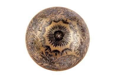 Lot 373 - An early to mid-19th century Greek or Balkan unmarked silver gilt and niello bowl, circa 1820-50