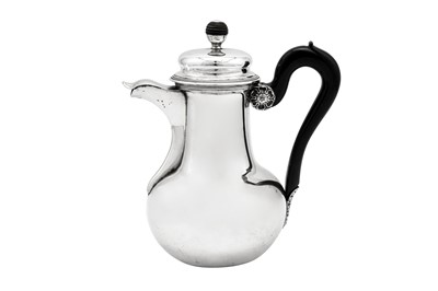 Lot 425 - A mid-19th century Belgian silver coffee pot, Brussels circa 1840 by Auguste Bonnevie (reg. 16th Jan 1839, d. 1870)