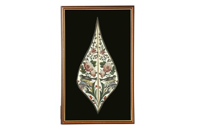 Lot 198 - A REVERSE GLASS PAINTING WITH A GOL-O-BOLBOL MOTIF