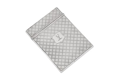 Lot 49 - A cased early Victorian sterling silver card case, Birmingham 1838 by Nathaniel Mills