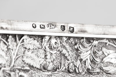 Lot 51 - A cased Victorian sterling silver 'castle top' card case, Birmingham 1842 by Joseph Willmore