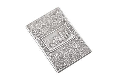 Lot 47 - A William IV sterling silver ‘castle top’ card case, Birmingham 1835 by Taylor and Perry