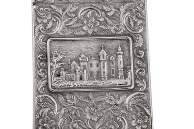 Lot 47 - A William IV sterling silver ‘castle top’ card case, Birmingham 1835 by Taylor and Perry