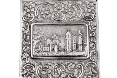 Lot 47 - A William IV sterling silver ‘castle top’ card case, Birmingham 1835 by Taylor and Perry