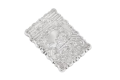 Lot 46 - A Victorian sterling silver card case, Birmingham 1848 by Yapp and Woodward