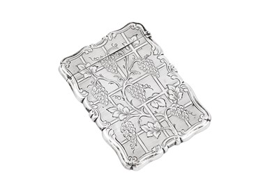 Lot 42 - A Victorian sterling silver card case, Birmingham 1852 by David Pettifer