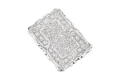 Lot 37 - A private collection of card cases, lot 37-52: A Victorian sterling silver card case, Birmingham 1871 no makers mark
