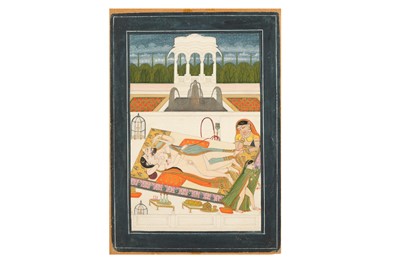 Lot 385 - AN EROTIC SCENE: TWO LOVERS RESTING AND ADMIRING THE STARRY SKY