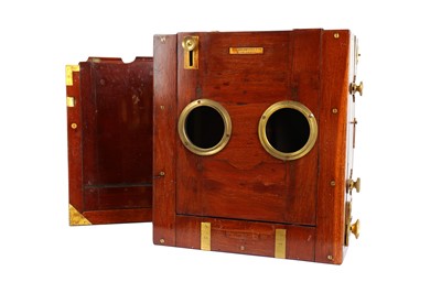 Lot 30 - A Lancaster Whole Plate Tailboard Mahogany & Brass Camera
