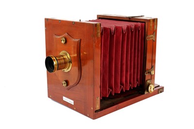 Lot 31 - A Lancaster Special Patent Half Plate Tailboard Mahogany & Brass Camera