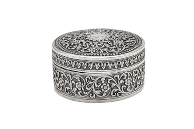 Lot 177 - A late 19th century Anglo – Indian silver table box, Cutch, Bhuj circa 1880 by Oomersi Mawji (active 1860-90)