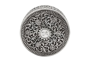 Lot 177 - A late 19th century Anglo – Indian silver table box, Cutch, Bhuj circa 1880 by Oomersi Mawji (active 1860-90)