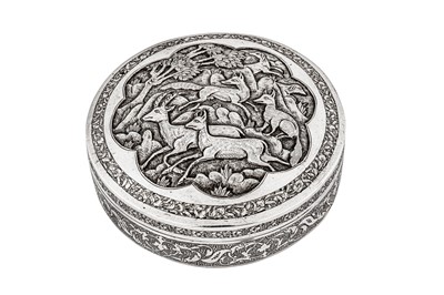 Lot 318 - An early 20th century Iranian (Persian) silver table box, Isfahan circa 1930-40