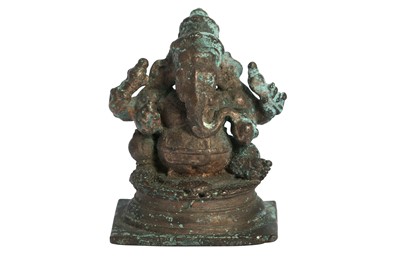 Lot 453 - A COPPER-ALLOY DEVOTIONAL ICON OF GANESHA