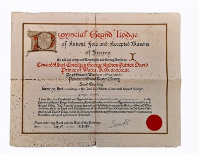 Lot 1170 - Edward VIII, King of the United Kingdom, later Duke of Windsor