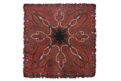 Lot 460 - A JAMUVAR SQUARE RUMAL SHAWL