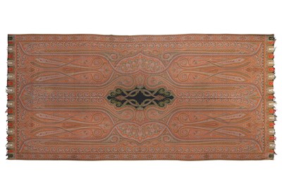Lot 477 - A KASHMIRI-STYLE PAISLEY SHAWL