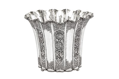 Lot 308 - A mid-20th century Iranian (Persian) silver bottle cooler or ice bucket, Isfahan circa 1950 mark of Husain Parvaresh