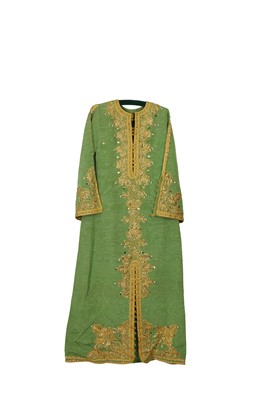 Lot 609 - A KAFTAN OF MOIRÉ SILK GROS-GRAIN, 20TH CENTURY