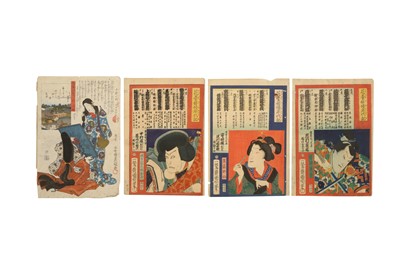 Lot 540 - SIX JAPANESE WOODBLOCK PRINTS BY KUNISADA AND KUNICHIKA.