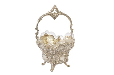 Lot 36 - AN EARLY 20TH CENTURY GERMAN 800 STANDARD SILVER SWING HANDLED BASKET, HEILBRONN CIRCA 1910 BY BRUCKMAN & SÖHNE