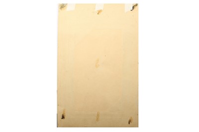 Lot 343 - AN ARCHAISTIC SAFAVID-REVIVAL TINTED DRAWING OF TWO LOVERS