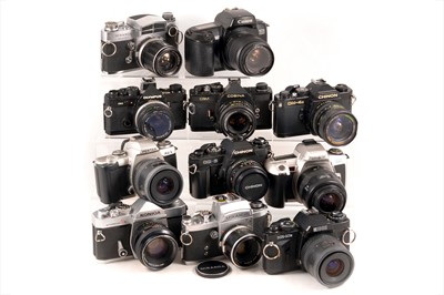 Lot 258 - Black Olympus OM-2 MD & Other Cameras.