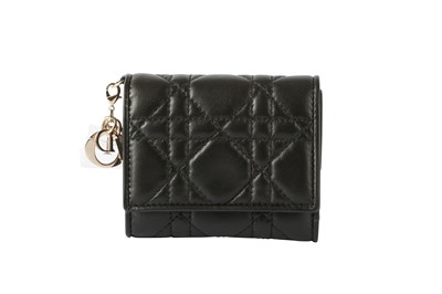 Lot 332 - Christian Dior Black Lady Dior Flap Card Holder