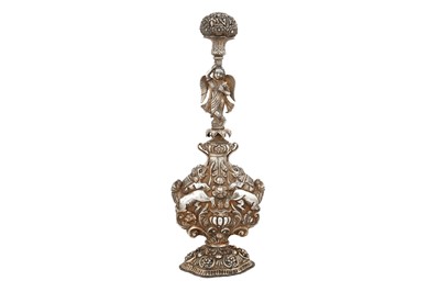Lot 476 - A LARGE PARCEL-GILT SILVER REPOUSSÉ ROSEWATER SPRINKLER (GULABPASH)