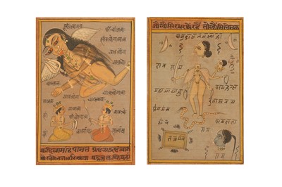 Lot 398 - TWO ILLUSTRATED FOLIOS FROM A TANTRIC DEVI SERIES