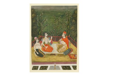 Lot 376 - LADIES IN CONVERSATION IN A GARDEN