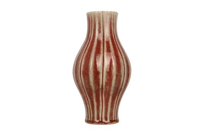 Lot 191 - A CHINESE PEACH BLOOM-GLAZED VASE.