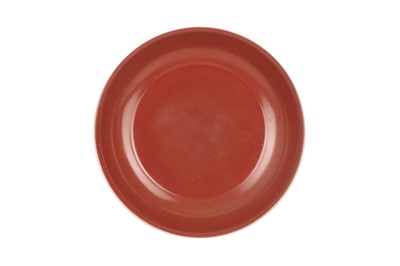 Lot 537 - A CHINESE COPPER-RED DISH.