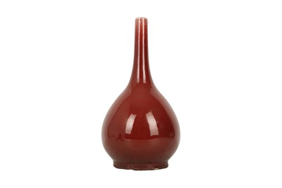 Lot 195 - A CHINESE LANGYAO PEAR-SHAPED VASE.