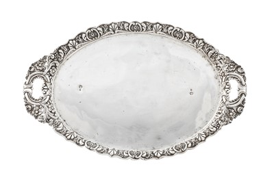 Lot 524 - AN OTTOMAN SILVER TRAY WITH REPOUSSÉ DECORATION