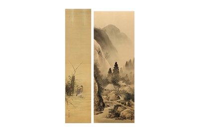 Lot 237 - TWO JAPANESE HANGING SCROLL SCROLL PAINTINGS, KAKEJIKU