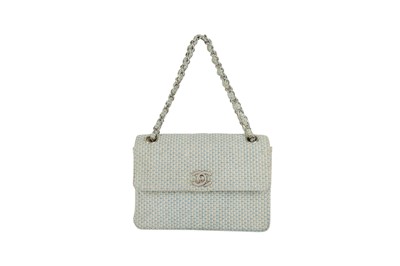 Lot 106 - Chanel Blue Tweed Mini Flap Bag