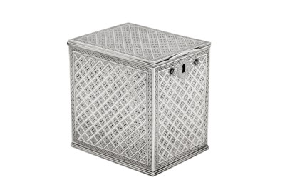 Lot 431 - An early 19th century Dutch silver tea caddy, The Hauge (Den Haag) 1800 by Francois Marcus Simons (1750-1823, master 1776)