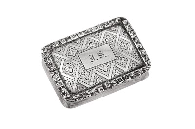 Lot 24 - A William IV sterling silver vinaigrette, Birmingham 1836 by Nathaniel Mills