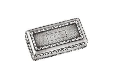 Lot 11 - A William IV sterling silver snuff box, Birmingham 1836 Edward Smith